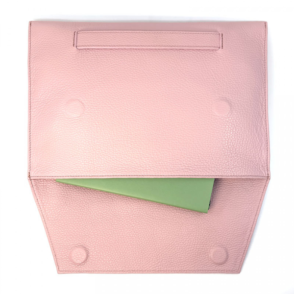 BGents leather Laptop Tablet, Couvert pink, inside